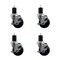 Service Caster 3.5'' SS Soft Rubber Swivel 1-3/4'' Expanding Stem Caster Set with Brake, 4PK SCC-SSEX20S3514-SRS-TLB-134-4 - alternate 1